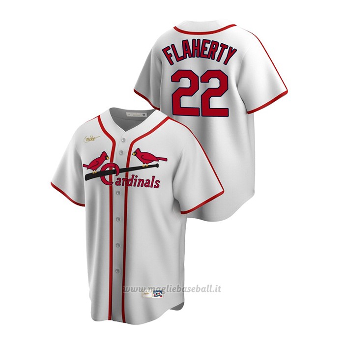 Maglia Baseball Uomo St. Louis Cardinals Jack Flaherty Cooperstown Collection Primera Bianco